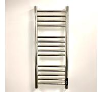 Greened House Porte-Serviettes Chauffant Électrique en Acier Inoxydable, Finition Poli Miroir, Série Siena, Montage Mural, H720mm x L300mm