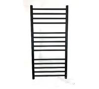 Greened House Sèche Serviette Électrique Siena - Porte-Serviettes Chauffant Mural en Acier Inoxydable Finition Poli Miroir 1000x500mm Noir Mat élégant