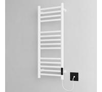 Greened House Sèche-serviettes électrique chauffant en acier inoxydable blanc sec 300 mm x 720 mm
