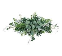 Greenery Couronne de porte de maison - Décoration murale à suspendre à l'eucalyptus - Décoration murale de mariage