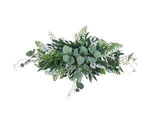 Greenery Couronne de porte de maison - Décoration murale à suspendre à l'eucalyptus - Décoration murale de mariage