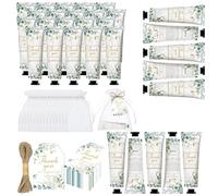 Greenery Lot de 50 crèmes pour les mains pour fête prénatale, cadeaux de mariage et fête prénatale pour invités, format voyage avec carte de remerciement et sacs cadeaux en organza (verdure)