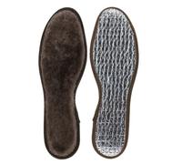 GreenFeet Semelles chauffantes durables en peau de mouton - Fond en liège en aluminium - Marron - Taille 36-47 - Pour homme et femme - Semelles chauffantes durables (44 EU)