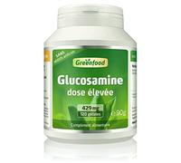 Greenfood Glucosamine, 429 mg, 120 gélules, doses élevées - Sans additifs artificiels, Sans génie génétique (non OGM)