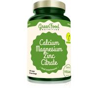 GreenFood Nutrition Calcium & Magnesium & Zinc Citrate capsules pour favoriser la bonne santé des os, des articulations et des dents 120 cps