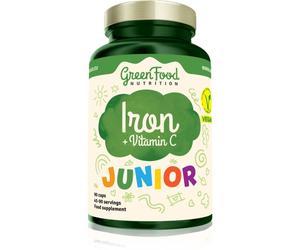 GreenFood Nutrition Junior Iron+Vitamin C capsules pour une formation normale de globules rouges et d’hémoglobine 44.1 g