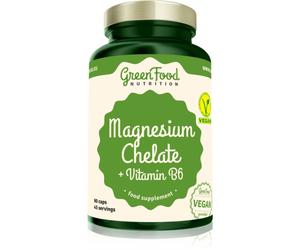 GreenFood Nutrition Magnesium Chelate + Vitamin B6 capsules pour soutenir la mémoire et favoriser la concentration 118 g