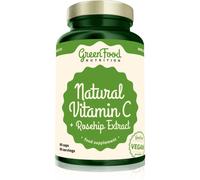 GreenFood Nutrition Natural Vitamin C + Rosehip Extract capsules pour soutenir le système immunitaire, prendre soin de la peau et des ongles 60 cps