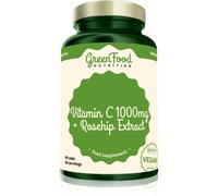 GreenFood Nutrition Vitamin C 1000 mg + Rosehip Extract capsules pour soutenir le système immunitaire, prendre soin de la peau et des ongles 114 g