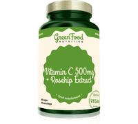 GreenFood Nutrition Vitamin C 500 mg + Rosehip Extract capsules pour soutenir le système immunitaire, prendre soin de la peau et des ongles 92 g