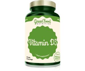 GreenFood Nutrition Vitamin D3 capsules pour la bonne santé du système immunitaire, des os et des dents et le bon fonctionnement des muscles 86 g