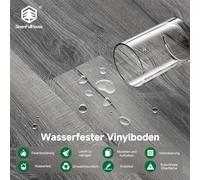 GreenFullHouse Revêtement de sol en vinyle, plancher stratifié, dalles autocollantes, planches à coller et décoller, carreaux de sol en vinyle 2,0 mm, 36 dalles pour la chambre, la salle de bain, le