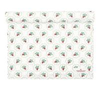 Greengate Chemin De Table BERRY PETIT Blanc Avec Des Fraises En Coton 45x140 Cm