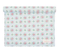 Greengate Chemin De Table ELLE PALE BLUE Bleu Avec Fleurs En Coton 45 X 140 Cm