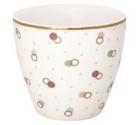 Greengate Latte Cup KYLIE Blanc Bord doré à pois Tasse à café 300 ml