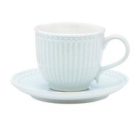 Greengate Tasse avec Soucoupe Alice Bleu Tasse Café Tous les Jours Pale Bleu