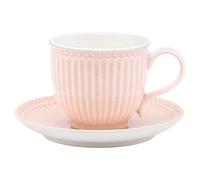 Greengate Tasse avec Soucoupe Alice Rose Tasse Café Tous les Jours Pale Rose