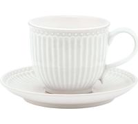 Greengate Tasse et soucoupe ALICE Blanc Tasse à café Everyday Vaisselle 300 ml