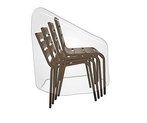 Greengeers 93814 Housse Protection de 6 Chaises Polyéthylène Gris 120 x 65 x 65 cm