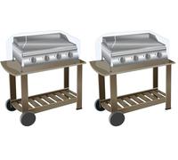 Greengeers Housse DE Protection pour PLANCHA Couleur, Gris Galet - 80x60x40 cm (Lot de 2)