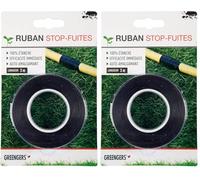 GREENGERS - Duct tape, Ruban adhésif isolant - Ruban anti fuite auto-amalgamant, Ruban stop fuite 100% étanche - Coloris : Noir - Dimensions : 25mm x 3m - Bande adhésive anti fuite (Lot de 2)