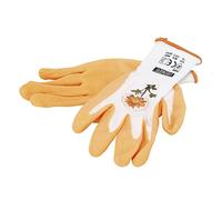 GREENGERS - Gants de travail, Jardinage - Gants jardinage en Nylon enduits de Latex orange - Déco Blanc/Orange - Taille T8 - Unisexe - Convient à tous types de travaux de jardinage