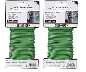 GREENGERS - Liens de jardinage pour ligatures, Ficelles de jardinage- Lien de tuteurage "Soft",attache plantes souple- 10m x 3mm -Facile à nouer,permet d'attacher et maintenir vos plantes structurées