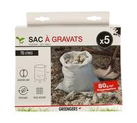 Sacs à déchets de jardin - GREENGERS - Lot de 5 (70L) - Ultra résistants - Réutilisables - Ø60 x H90 cm