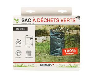 Greengers - Sacs à déchets de jardin, Jardin - Sac à déchets verts grand volume 160L, Sac à déchets de jardin 160L, Sac jardinage déchets 160L - 1 Sac - 3 Poignées, Sac autostable - ø47 x H92cm