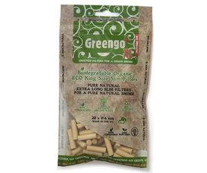 Greengo BIO Lot de 150 filtres fins biodégradables bio 6 mm extra longs 22 mm - Non blanchi, sans OGM, fabriqués dans l'UE