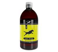 Greenhound Schecker Huile de nourriture - 100 % huile de saumon de Norvège - 1 l - Huile de saumon norvégien de qualité supérieure avec 84,5 % d'acides gras insaturés