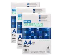 Greening Lot De 3 Ramettes 500f Papier Multifonction A4 80g Pefc Blancheur 146 Blanc