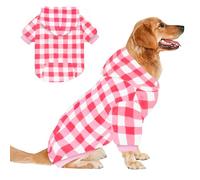 GreenJoy Chandail à capuche à carreaux pour chien et chat, chaud et doux pour Noël (rose, taille L/XL)