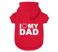 GreenJoy Chandail à capuche pour chien par temps froid, chandail à capuche pour chiots, chats, chiens de petite, moyenne et grande taille (rouge (I Love My Dad), taille L/XL)