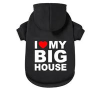 GreenJoy Chandail à capuche pour chien par temps froid, chandail à capuche pour chiots, chats, chiens de petite, moyenne et grande taille (noir (maison), taille M)