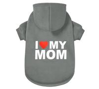 GreenJoy Chandail à capuche pour chien par temps froid - Sweat à capuche pour chiots, chats, chiens de petite, moyenne et grande taille (gris (I Love My Mom), taille XXL)