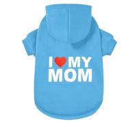GreenJoy Chandail à capuche pour chien par temps froid - Sweat à capuche pour chiots, chats, chiens de petite, moyenne et grande taille (bleu (I Love My Mom), taille L)