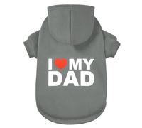 GreenJoy Chandail à capuche pour chien par temps froid - Sweat à capuche pour chiots, chats, chiens de petite, moyenne et grande taille (gris (I Love My Dad), taille L)