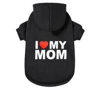 GreenJoy Chandail à capuche pour chien par temps froid - Sweat à capuche pour chiots, chats, chiens de petite, moyenne et grande taille (taille XS, noir (I Love My Mom))