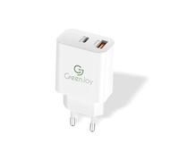 GreenJoy-Chargeur Embout Secteur 18W / 3,4A - 2 Ports (1 USB et 1 Type C) - Blanc