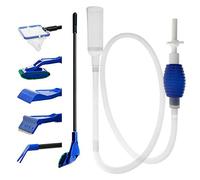 GreenJoy Kit de Nettoyage pour Aquarium - Grattoir à algues 5 en 1 et Nettoyeur de Gravier pour Aquarium - Siphon aspirateur pour Changer l'eau et Nettoyer Le Sable (Ensemble de Nettoyage)