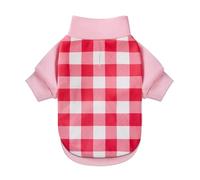 GreenJoy Tenue de Noël à carreaux pour chien - Pull à col roulé avec trou pour laisse, manteau doux et chaud pour temps froid, parfait pour Noël (rose, taille M)