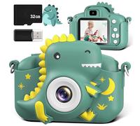 GREENKINDER Appareil Photo pour Enfants, écran de 2,0" avec Carte de 32 Go, Appareil Photo numérique HD 20 MP et 1080P Selfie pour Enfants, Cadeaux Dinosaures pour garçons et Filles de 3 à 12 Ans
