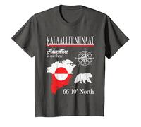 Greenland - Adventure is Out There - Drapeau Kalaallit Nunaat T-Shirt, Enfant, Asphalte, 12 Ans