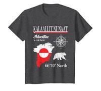 Greenland - Adventure is Out There - Drapeau Kalaallit Nunaat T-Shirt, Enfant, Chiné Foncé, 3 Ans