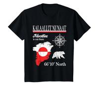 Greenland - Adventure is Out There - Drapeau Kalaallit Nunaat T-Shirt, Enfant, Noir, 4 Ans