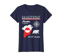 Greenland - Adventure is Out There - Drapeau Kalaallit Nunaat T-Shirt, Femme, Bleu Marine, S