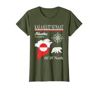 Greenland - Adventure is Out There - Drapeau Kalaallit Nunaat T-Shirt, Femme, Olive, XL