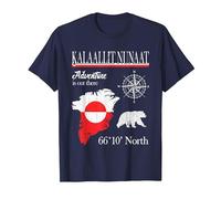 Greenland - Adventure is Out There - Drapeau Kalaallit Nunaat T-Shirt, Homme, Bleu Marine, S