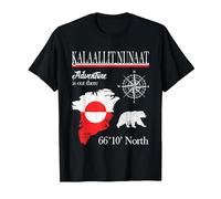Greenland - Adventure is Out There - Drapeau Kalaallit Nunaat T-Shirt, Homme, Noir, S